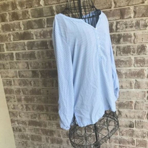 Comma Casual Identity Shirt Blouse Size 40 Hi Low Roll Tab Sleeves Blue … - Picture 3 of 13